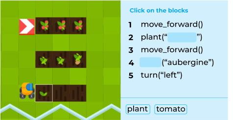 Farmbot: Fehlender Code mit Blöcken